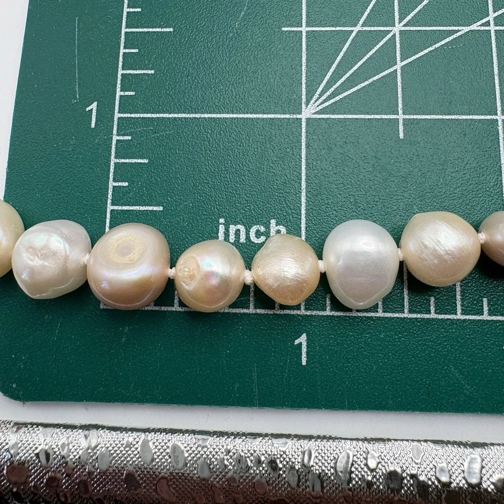 Chunky Freshwater Pearl Necklace Peachy Pinks 62 Inch Opera Endless